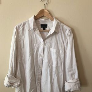 J. Crew Boy Cut White Longsleeve Button Up